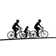 Fototapeta premium Family Riding Bicycles Together