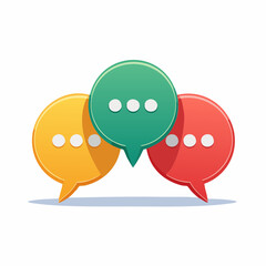 Obraz premium Three Speech Bubbles with Ellipses