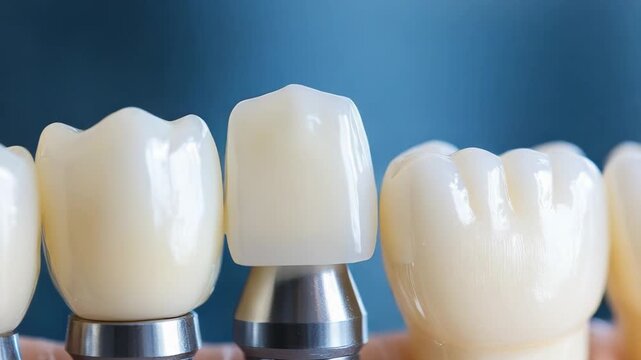 selective focus dental restoration specialist performing dental implant procedure with titanium post placement