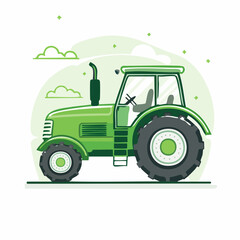 Naklejka premium Green Tractor Illustration