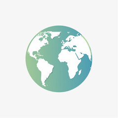 Obraz premium Stylized Earth Globe Icon with Gradient
