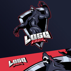 Wolf man logo esport © idham