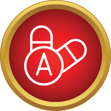 Vitamin a supplement capsules in an icon, symbolizing health and wellness