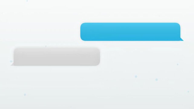 Messaging app chat bubbles animation on clean background showing digital communication