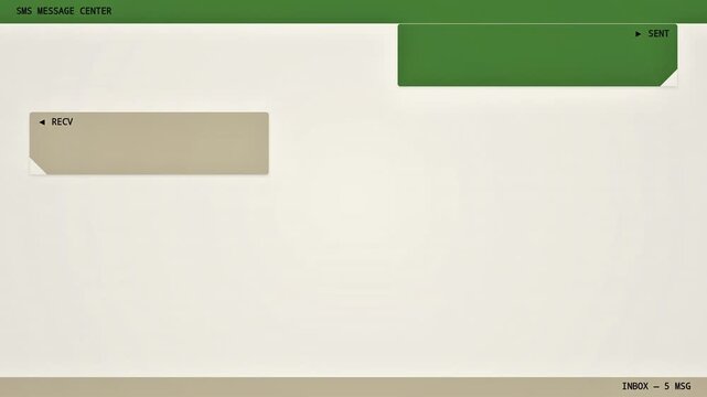 SMS messages sending and receiving animation in retro digital style interface