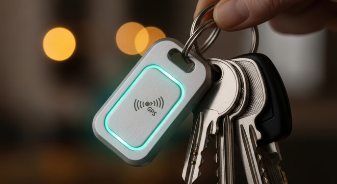 GPS tracker keychain technology senior support device for locating keys easily and providing peace of mind with modern technology