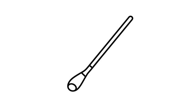 Simple Line Drawing of a Cotton Swab or Q-tip
