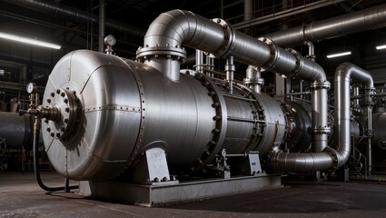 Obraz premium Industrial Vacuum Pump System in Factory