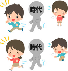 時代の先を行く人物と時代に置いて行かれる人物 © logistock