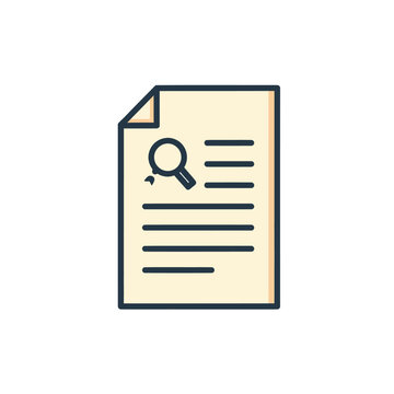 Document with magnifying glass icon.
