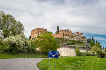 Naklejka premium The San Giovanni d Asso Town view in Crete Senesi region of Italy