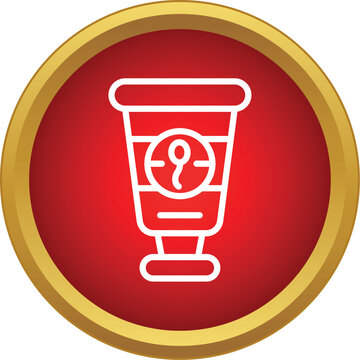 Spermicidal gel tube preventing sperm conception concept icon