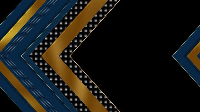 Abstract geometric background chevrons on black background animation, modern luxury texture