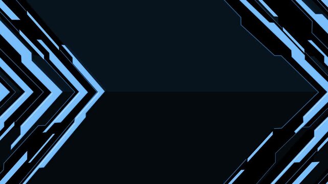 Abstract geometric arrow shapes pointing right on dark background animation