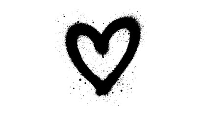 Graffiti spray painted heart icon vector illustration urban love street art design © MdShafikul