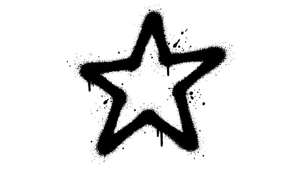 Graffiti spray painted star icon vector illustration urban street art symbol design