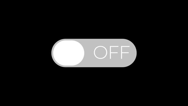 A toggle switch animation with text and color indication, cycling through the on off sequence. The UI mode switch is displayed on a white and black background