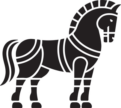 trojan horse icon or logo isolated sign symbol vector illustration. Black icon silhouette vector