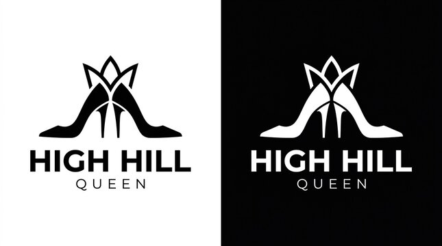 Heels queen logo for premium footwear business