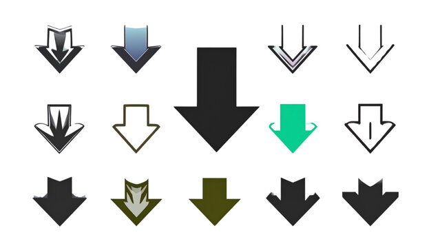 Simple download icon set vector illustration for digital interfaces and ui design