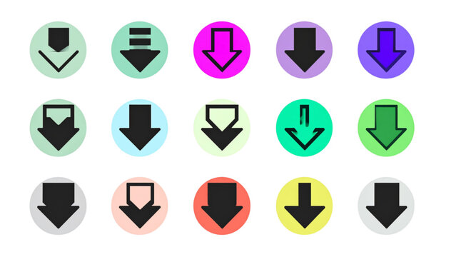 Simple download icon set vector illustration for digital interfaces and ui design
