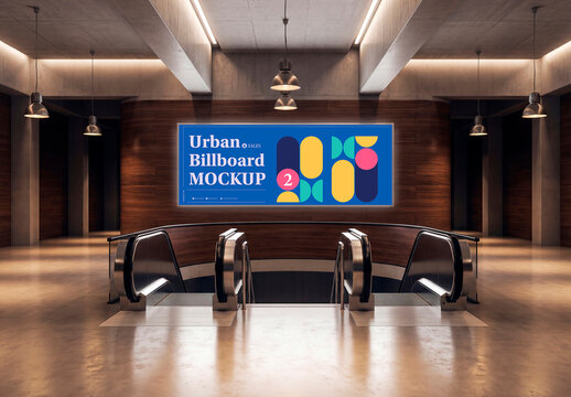 Modern interior billboard mockup