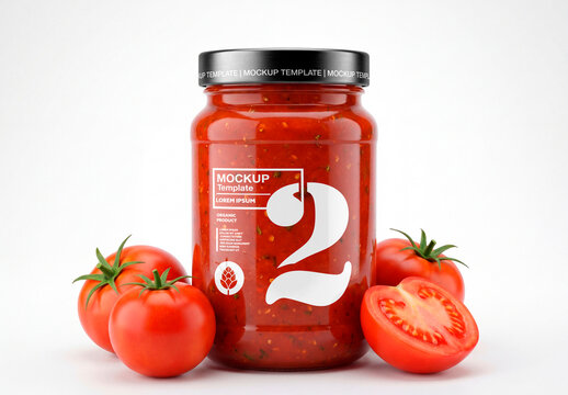 Tomato sauce jar mockup