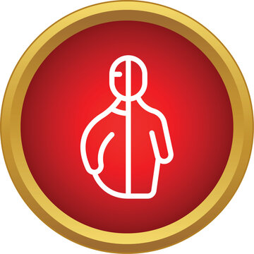 Person icon showing before and after body shape transformation for diet or health concepts