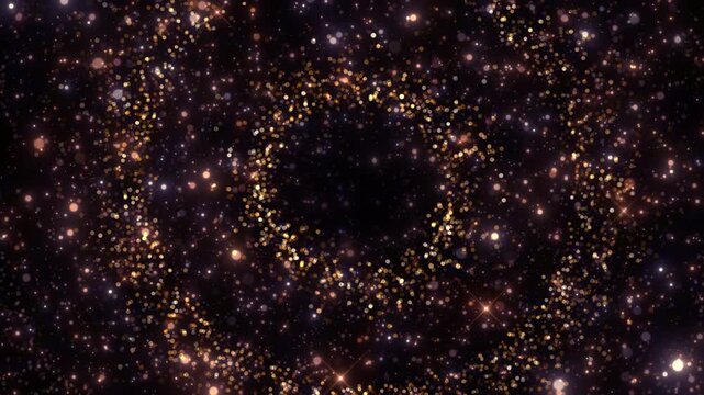 glowing particles gold decoration celebration loop