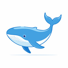 Obraz premium Cute Blue Whale Cartoon Illustration