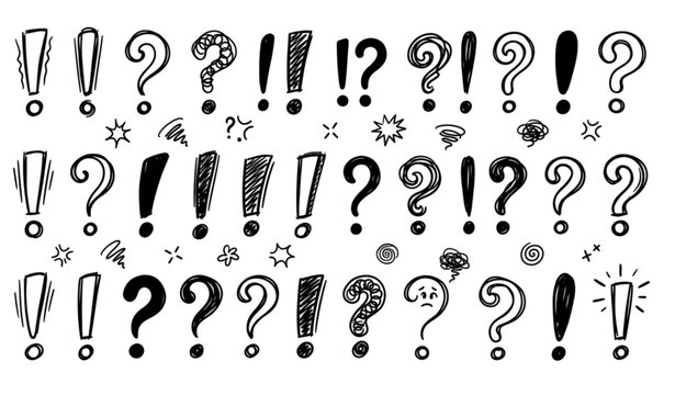 Punctuation marks and exclamation symbols set