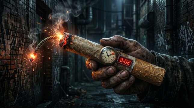 Time Bomb Cigarette Representing Smoking Danger Concept
