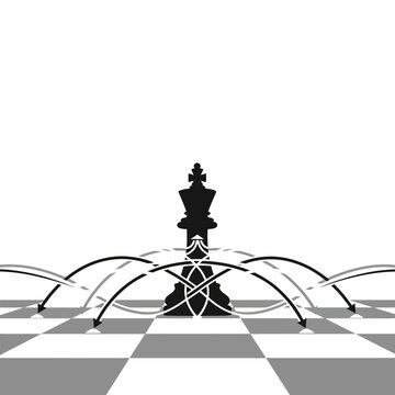 King Chess Piece on Board.