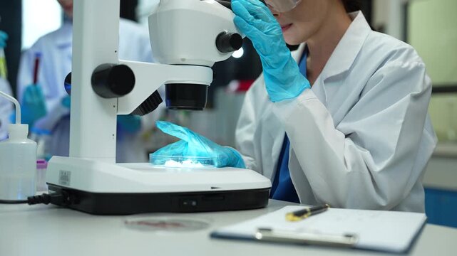 scientist in laboratory for medical study, research or experiment.