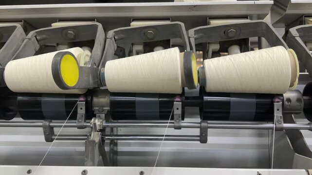 Modern Textile Spinning Factory with Automated Yarn Production Machines