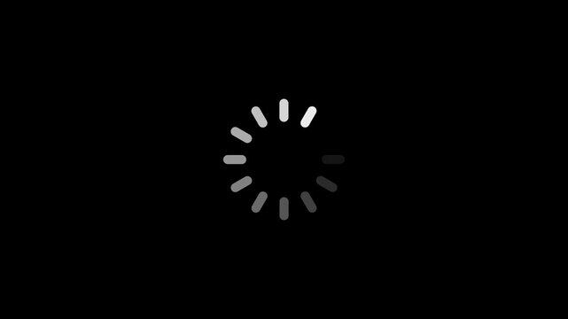 Loading wheel animation on Transparent background.Loading Bar Circle 4k Video. Circular Loading Mark White background Video.