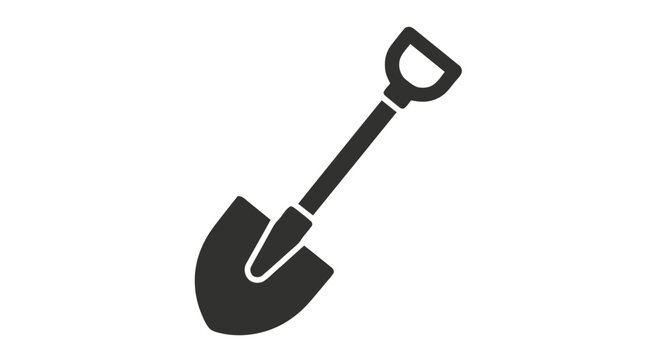 Vector illustration of shovel icon on a transparent background