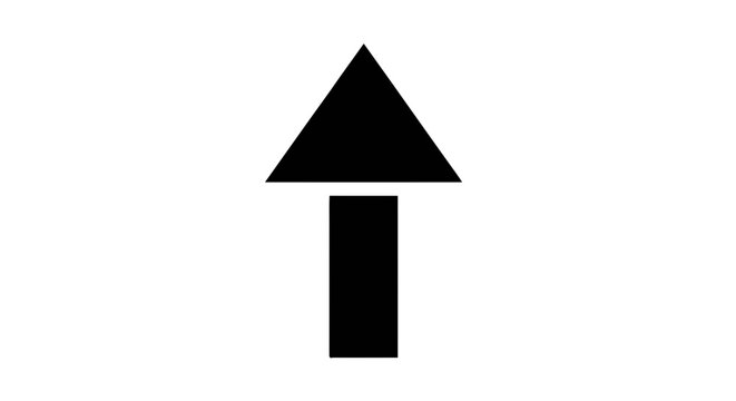 Vector illustration of black arrow pointing up on a transparent background