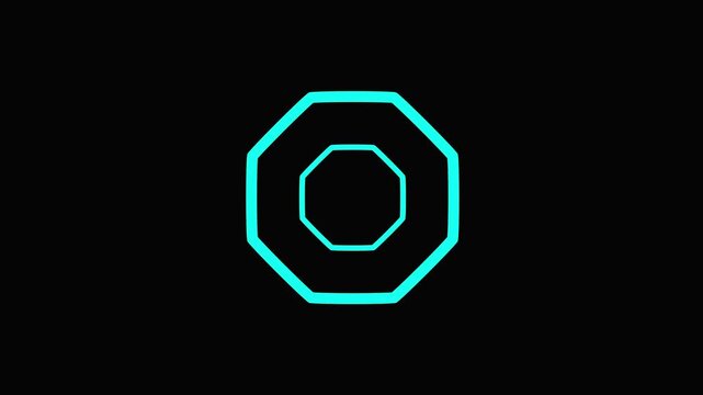 Neon octagon target reticle animation futuristic hud crosshair heads-up display
