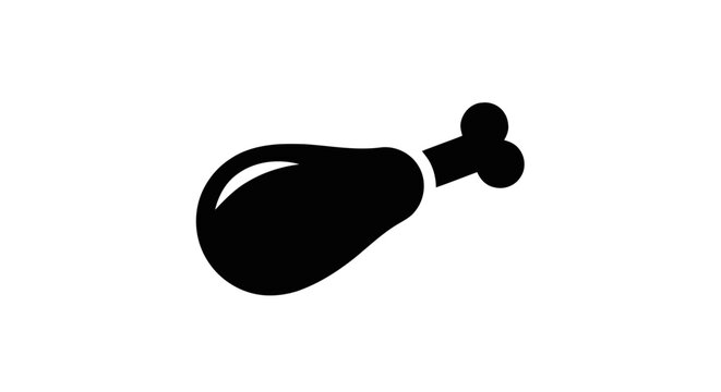 Vector illustration of vector icon of a chicken leg or drumstick on a transparent background