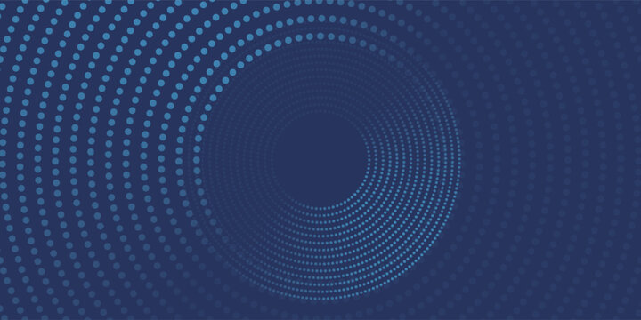 Abstract Digital Circles of Particles with Noise. Futuristic Circular Sound Wave. Big Data Visualization. 3D Virtual Space VR Cyberspace. Crypto Currency Concept. Vector Illustration.