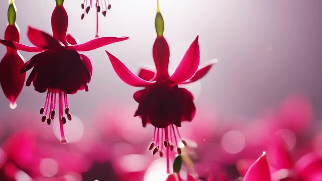 Vibrant fuchsia flower blooming in soft natural light