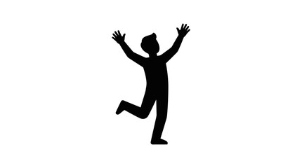 Person stands with arms raised high in the air to express feelings of extreme happiness and success. © yanto