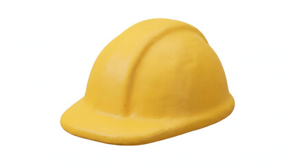 Fototapeta premium A bright yellow hard hat, a universal symbol of safety and construction, is presented against a clean white background.
