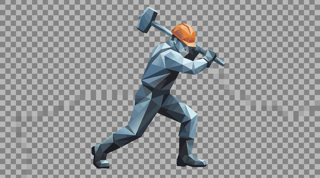 Worker with Sledgehammer iron worker vector