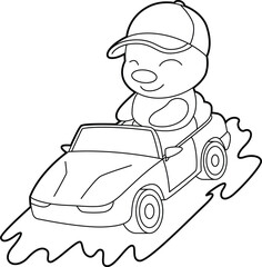 Fototapeta premium Caterpillar Car Animal Vector Graphic Art Illustration