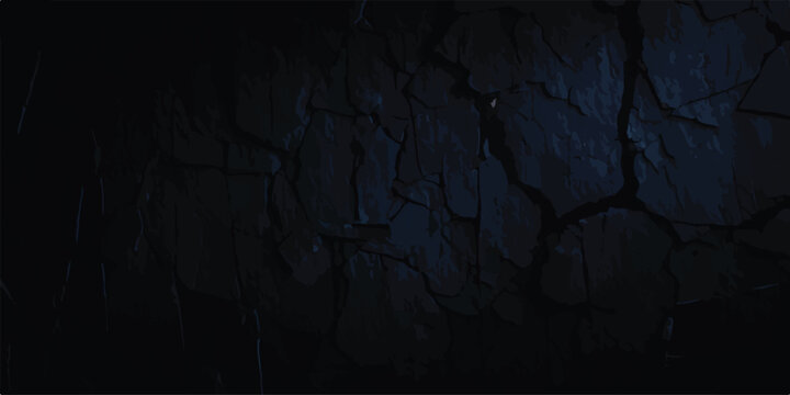 Dark textured surface with cracked pattern and deep shadows industrial design. abstract background distressed backdrop close up material darkness minimalist industrial weathered abrasion.
