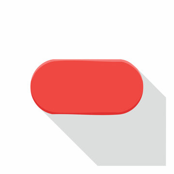 Red Oval Button with Shadow