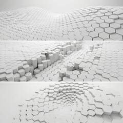 Obraz premium Minimal Abstract White Background with 3D Honeycomb Geometry