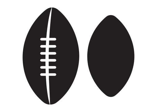 rugby ball logo design vector silhouette illustration, Vector illustration of rugby ball, American football and rugby ball, Regby vector logo, Sports balls vector silhouette, rugby ball icon design